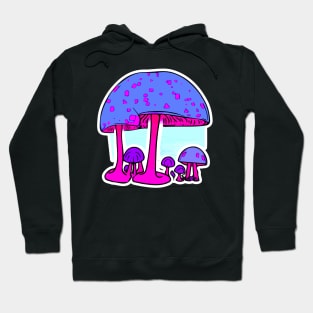 A colourful illustration of a group of spotted mushrooms Hoodie